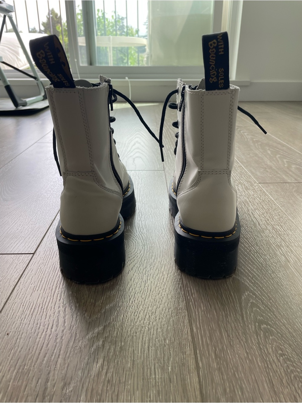 Dr. Martens White Leather Jadon Platform Lace-Up Boot - Picture 7 of 9